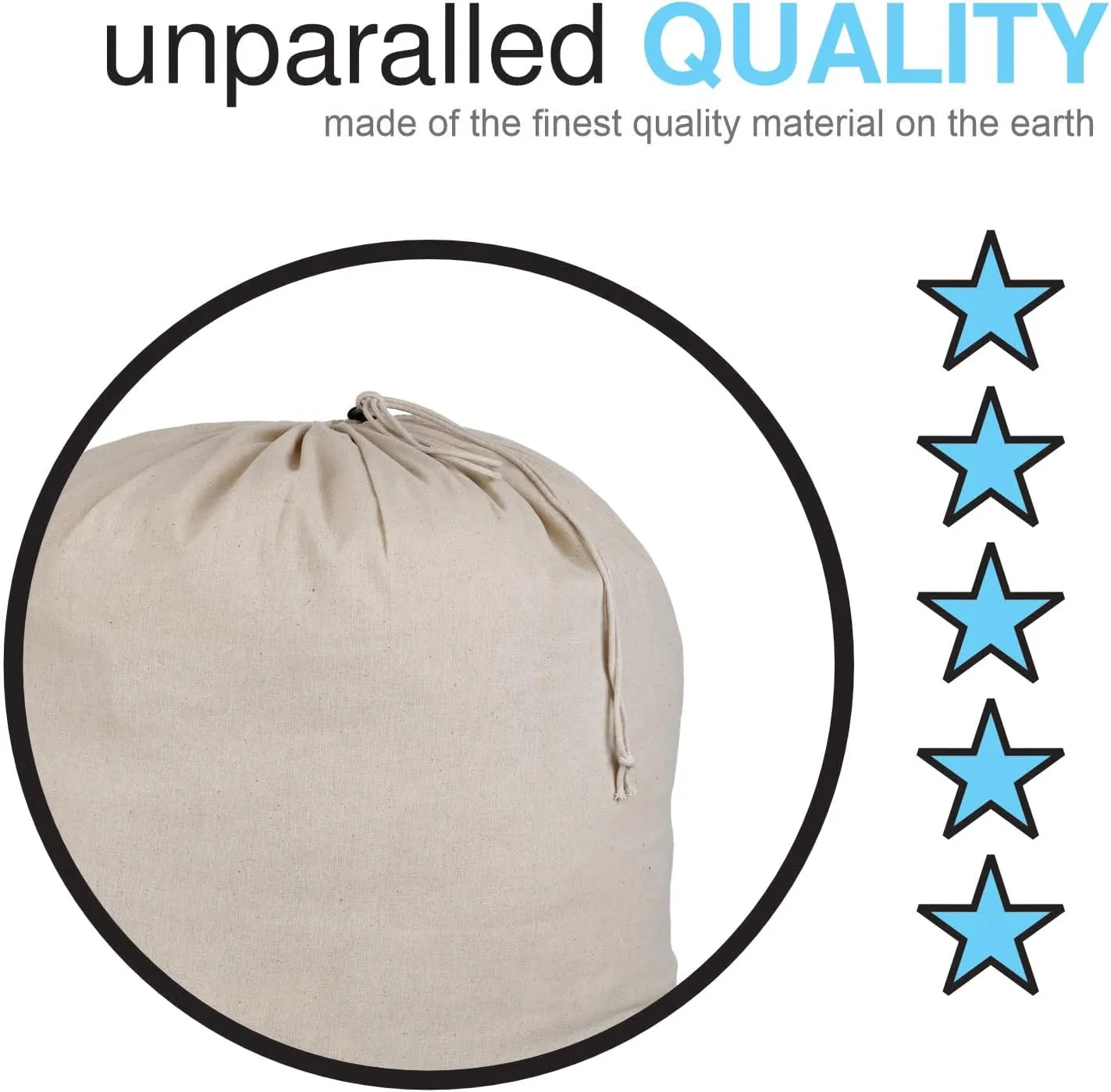 Extra Large Natural Cotton Laundry Bag 28 x 36 (71CMX91 CM) Pack of 2 Natural