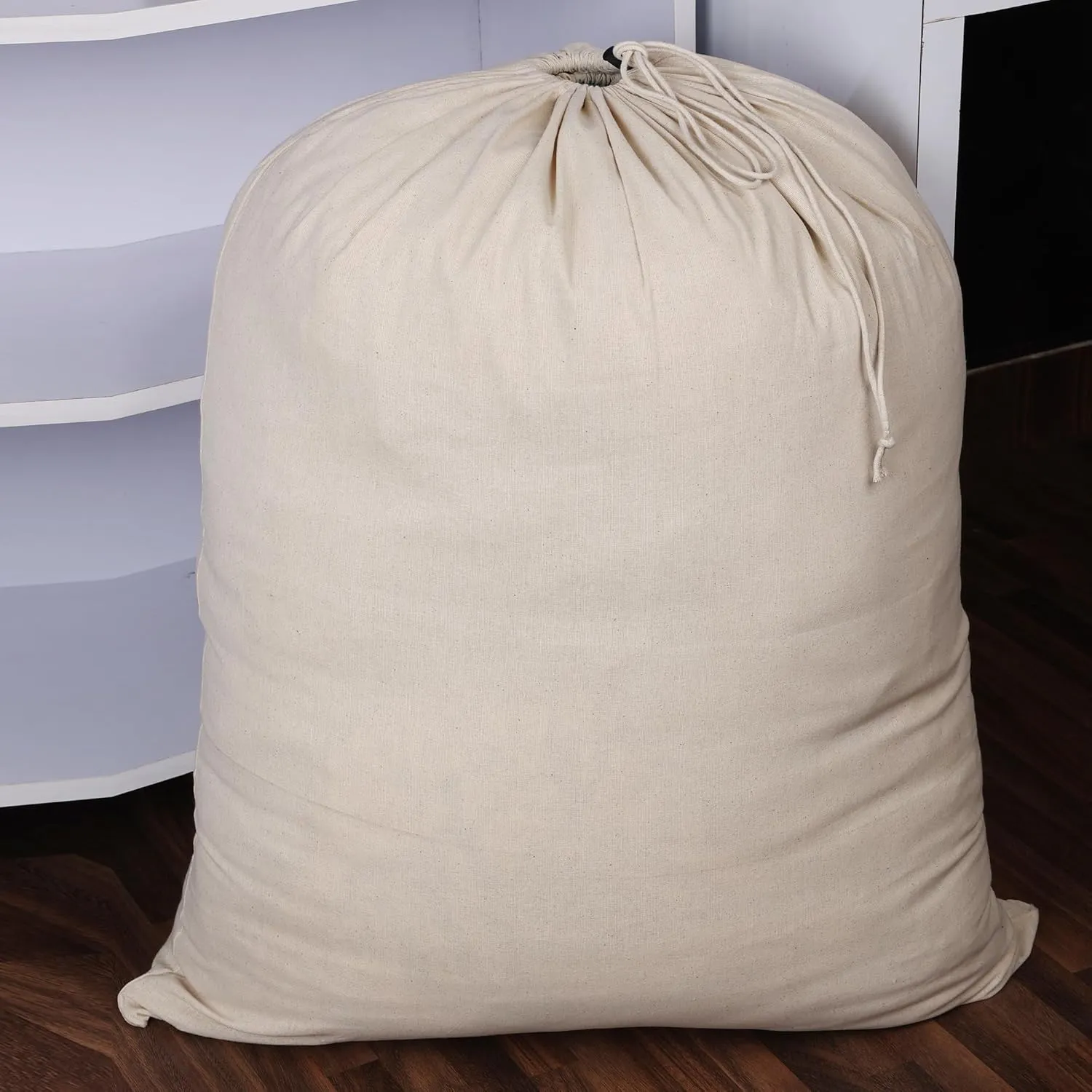 Extra Large Natural Cotton Laundry Bag 28 x 36 (71CMX91 CM) Pack of 2 Natural