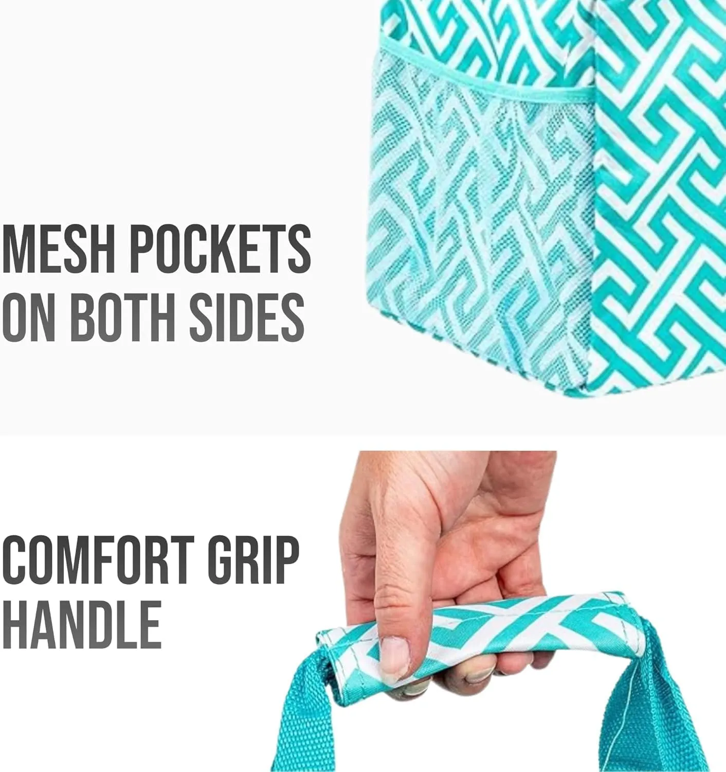Extra Large Utility Tote Bag - Collapsible Tote with Wire Frame for Beach, Groceries, Travel - Includes 5x7 Bag