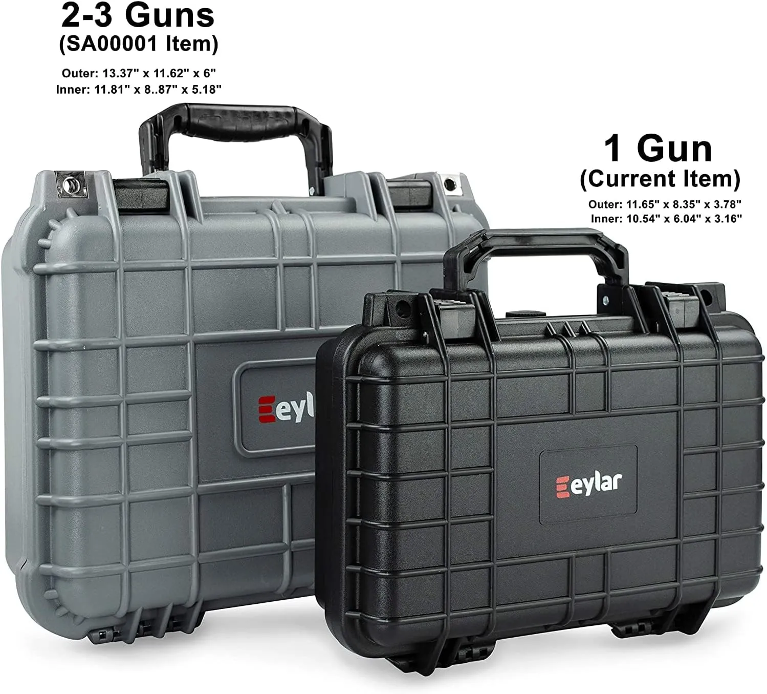 Eylar Tactical Hard Gun Case Water & Shock Proof With Foam TSA Approved 11.6 Inch 8.3 Inch 3.8 Inch