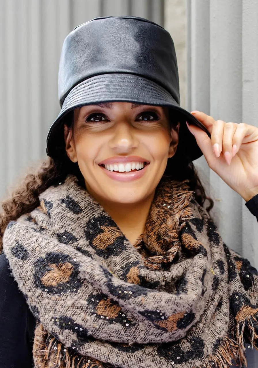 Fabulous-Furs Donna Salyers Faux Leather Bucket Hat