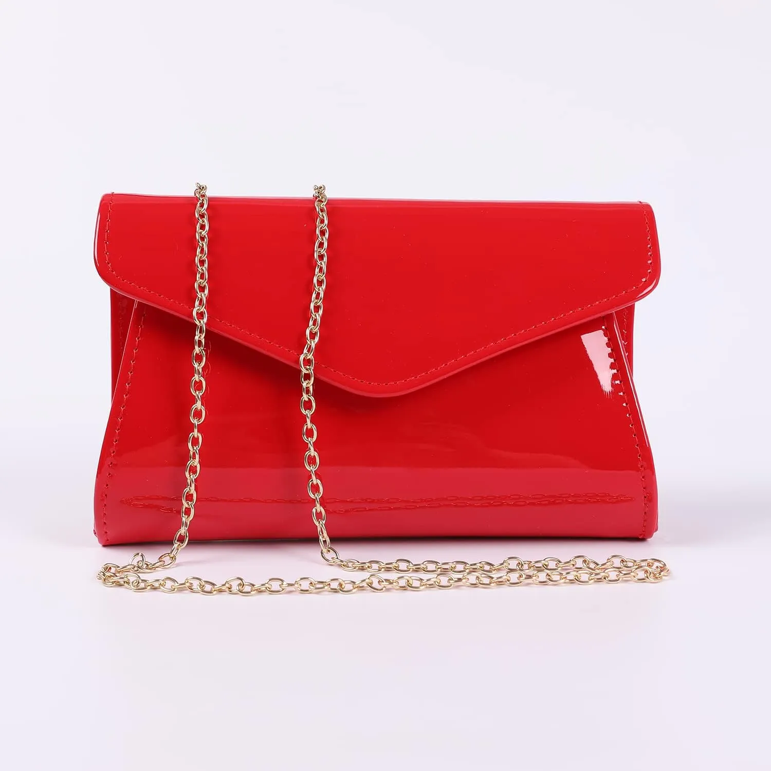 Fashion Glossy Envelope Faux Patent Leather Clutch Evening Bags for Women Wedding Formal Prom Handbag