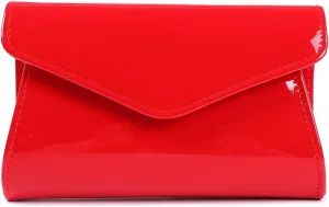 Fashion Glossy Envelope Faux Patent Leather Clutch Evening Bags for Women Wedding Formal Prom Handbag