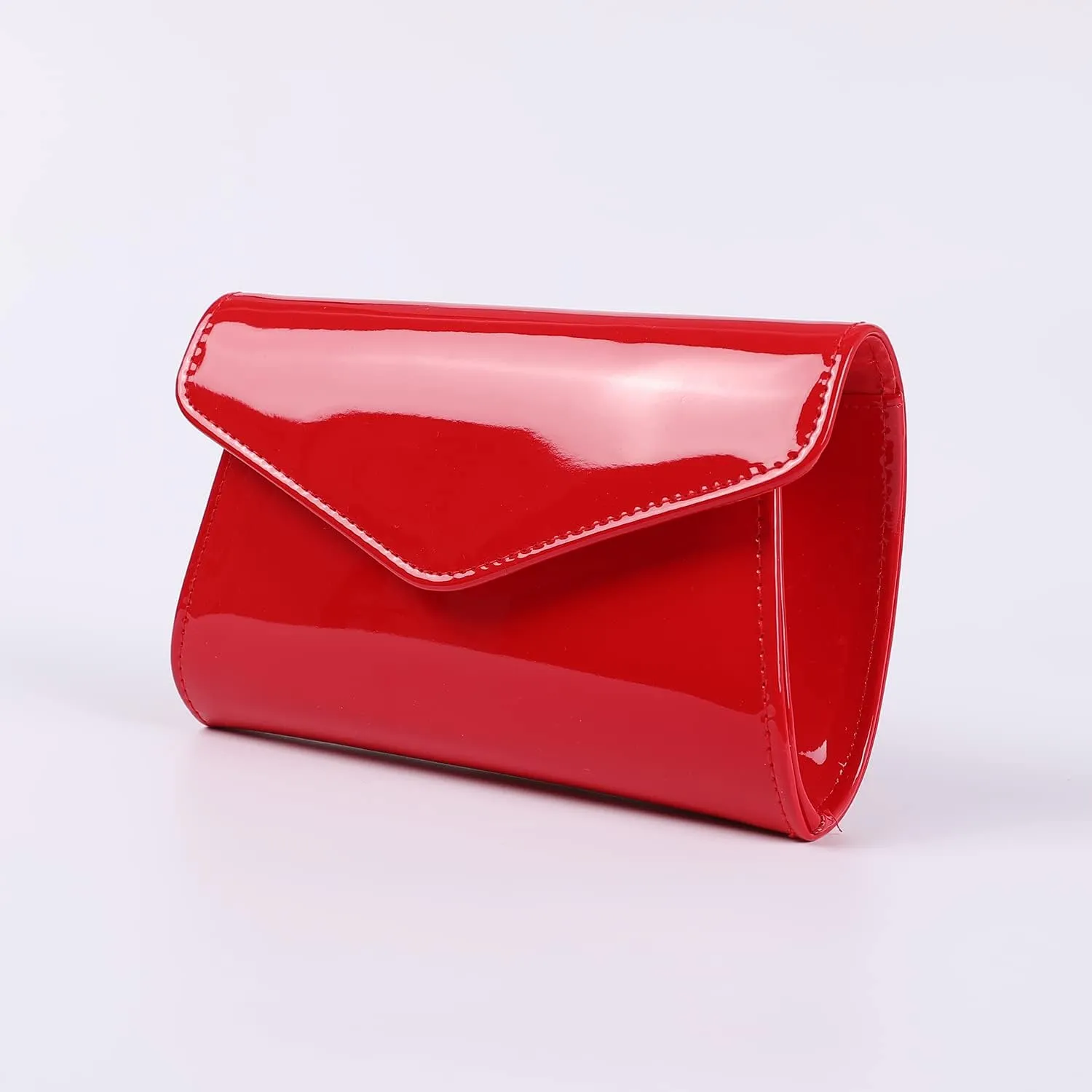 Fashion Glossy Envelope Faux Patent Leather Clutch Evening Bags for Women Wedding Formal Prom Handbag