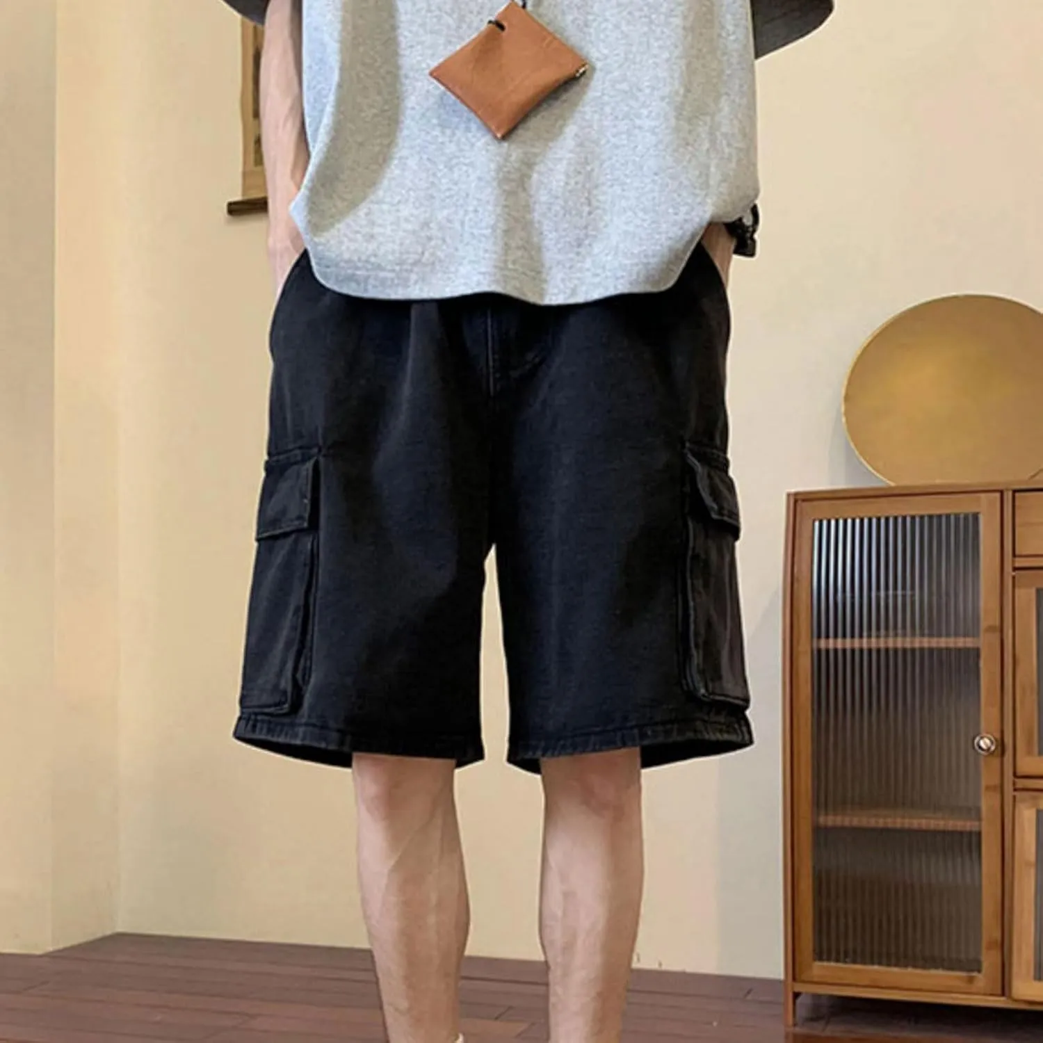 FCOOLYEET Baggy Jean Shorts Men Y2k Cargo Jorts Jeans Grunge Denim Bermuda Shorts for Women