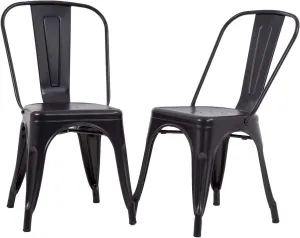 FDW Metal Dining Chairs Set of 2 Patio Chair Indoor Outdoor Chairs Kitchen Metal Chairs Restaurant Chair 18 Inch Seat Height Metal Stackable Chair 330LBS Weight Capacity Tolix Side Bar Chairs