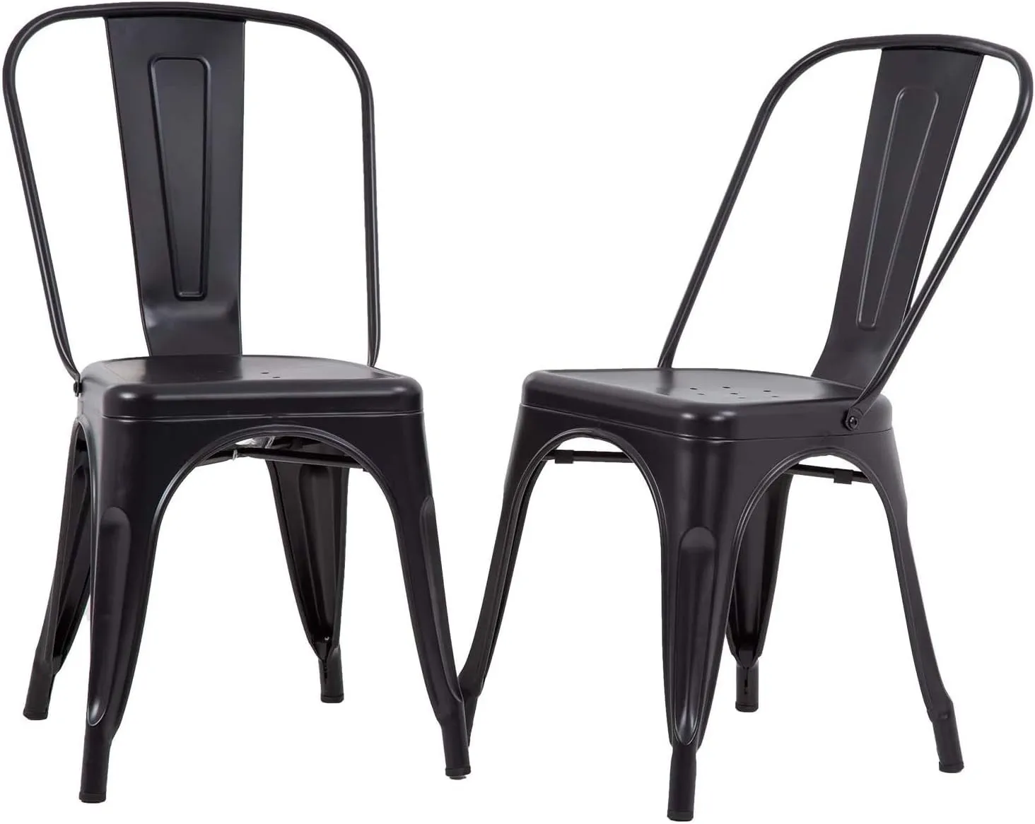 FDW Metal Dining Chairs Set of 2 Patio Chair Indoor Outdoor Chairs Kitchen Metal Chairs Restaurant Chair 18 Inch Seat Height Metal Stackable Chair 330LBS Weight Capacity Tolix Side Bar Chairs