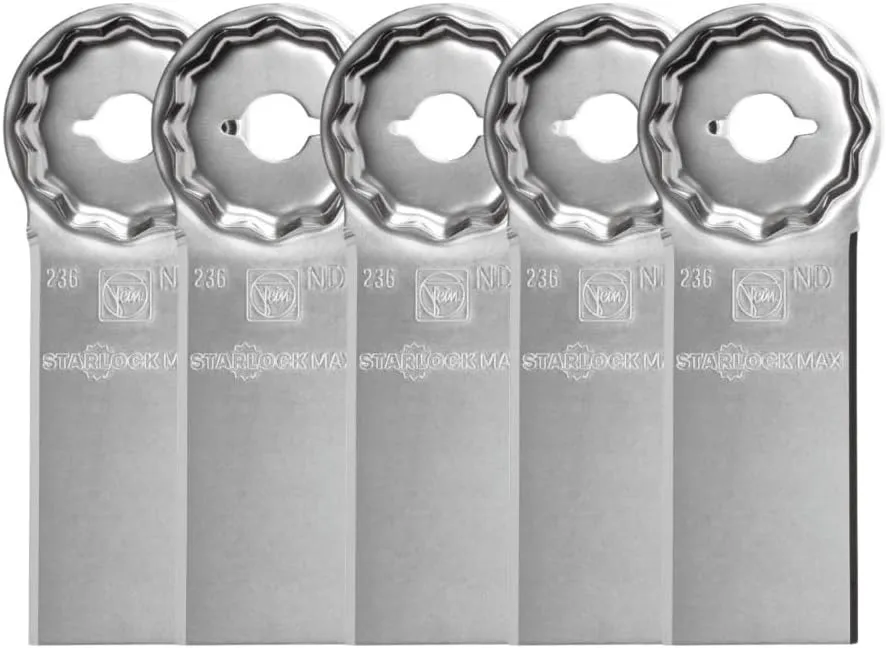 Fein Starlock Max Cutter Blade for Precision Work on Expansion Joints - Smooth, Clean Cuts on MultiMaster Tools, Straight Type, 1-3/16" Width, 2-3/8" Cutting Depth, 5-Pack - 63903236230