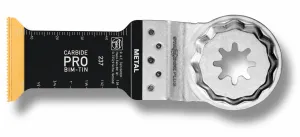 Fein Starlock Plus E-Cut Carbide Pro Saw Blade - Precision Cutting for Hard Metals, Tempered Screws and Abrasive Materials, TiN Coated, 1-1/4" Width, 2-3/8" Length, 3-Pack - 63502237220