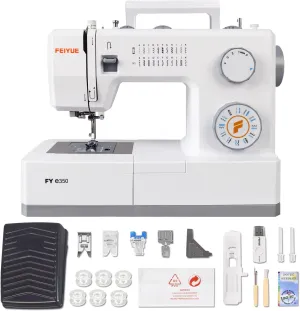 FEIYUE FYe350 Sewing Machine, Energy Saving Servo Motor, Heavy Duty & Portable, 23 Built-in Stitches, Multiple Needle Positions, 6 Bobbins & 5 Included Sewing Feet