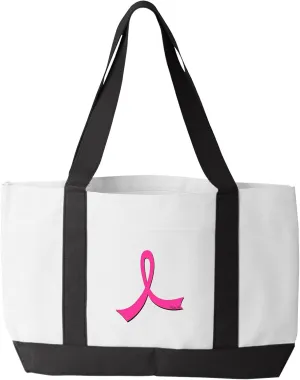 Fight Like a Girl Breast Cancer Awareness Pink Ribbon Tote Bag