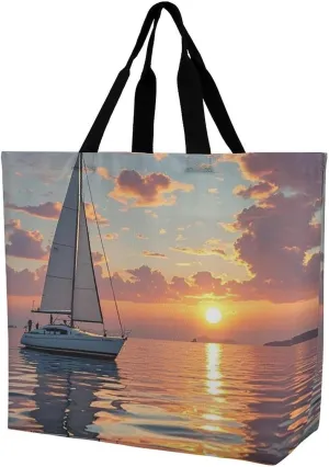Fire And Ice Dragons Tote Bag for Women Reusable Grocery Shoulder Bags Shopping Bag for Travel, Groceries