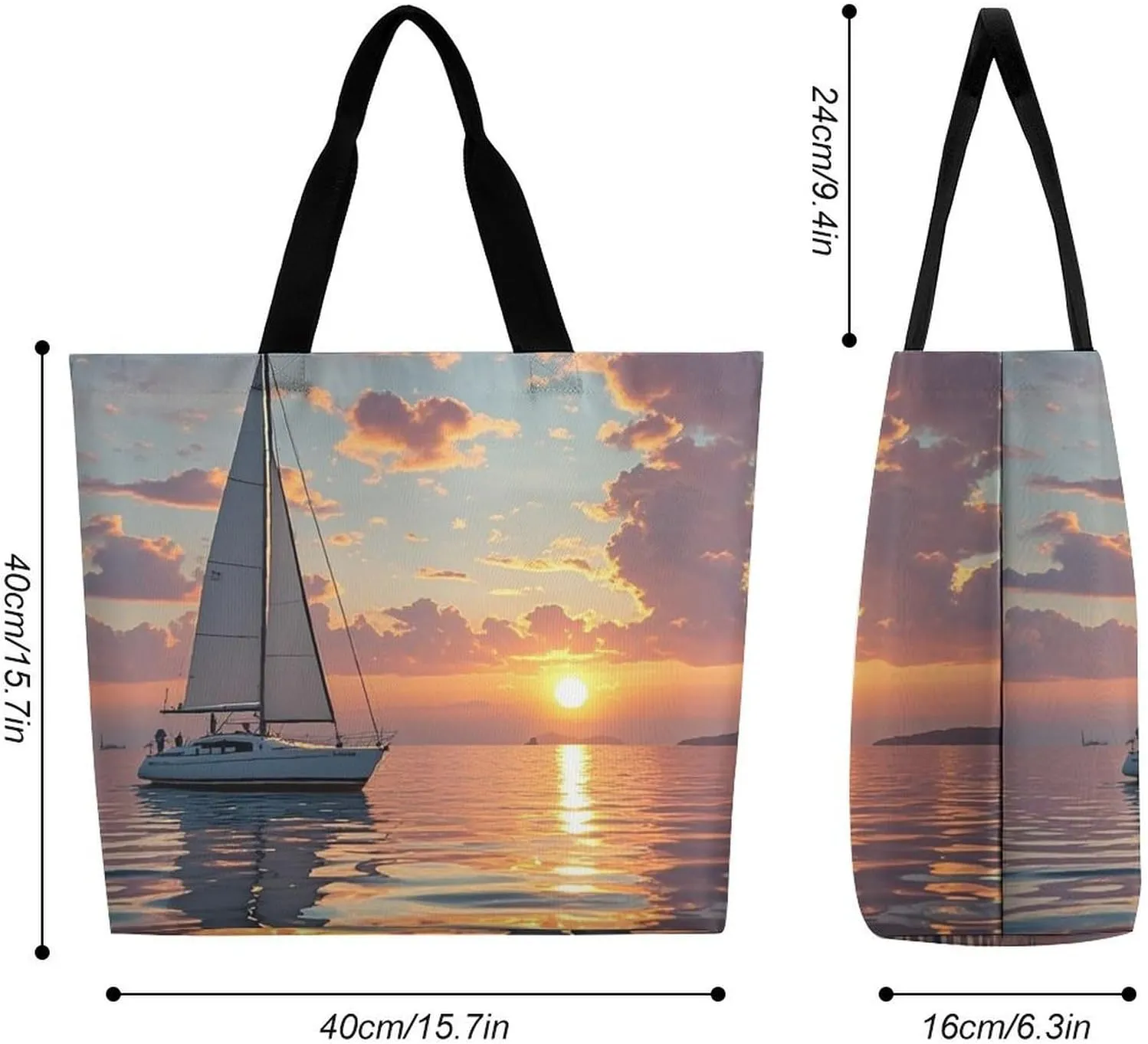 Fire And Ice Dragons Tote Bag for Women Reusable Grocery Shoulder Bags Shopping Bag for Travel, Groceries