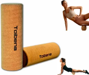 Firm Cork Massage Muscle Roller/Natural Eco-Friendly/Medium Density Deep Tissue Massage Roller/NO Foam-Roller Yoga & Travel Friendly (11.8 Inch)