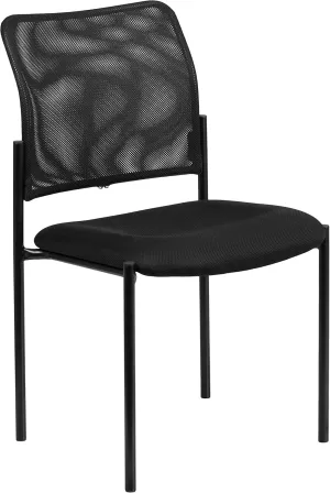 Flash Furniture Jana Comfort Black Mesh Stackable Steel Side Chair