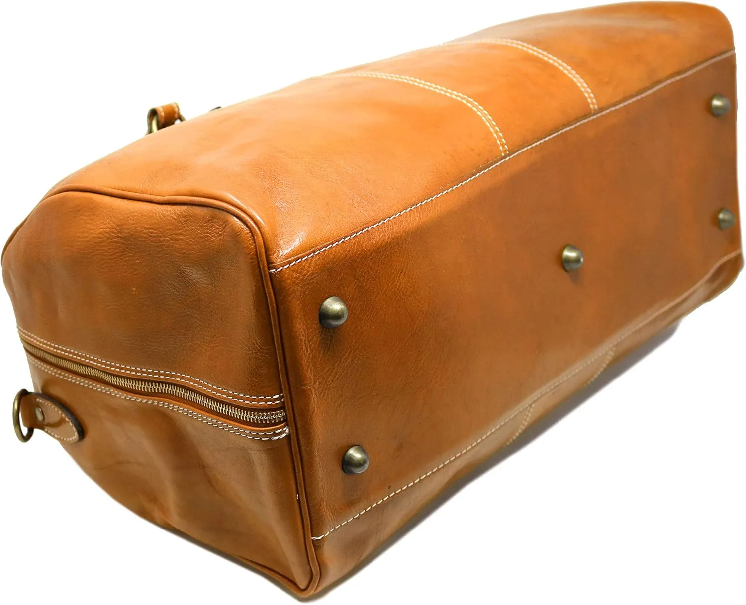 Floto Venezia Duffle Olive (Honey) Brown Italian Leather Weekender Travel Bag