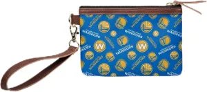 FOCO NBA Golden State Warriors Womens Repeat Logo Wristletrepeat Logo Wristlet, Team Color, One Size
