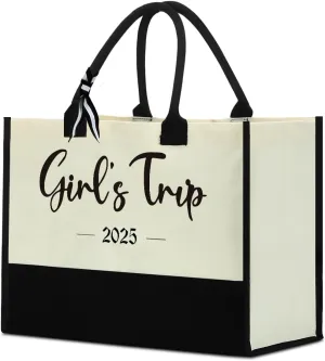 Fokongna Girls Trip Beach Bag Mimi Gigi Granny Nana Mama Abuela Nanny Housewarming Gifts Women Reusable Canvas Tote Bag