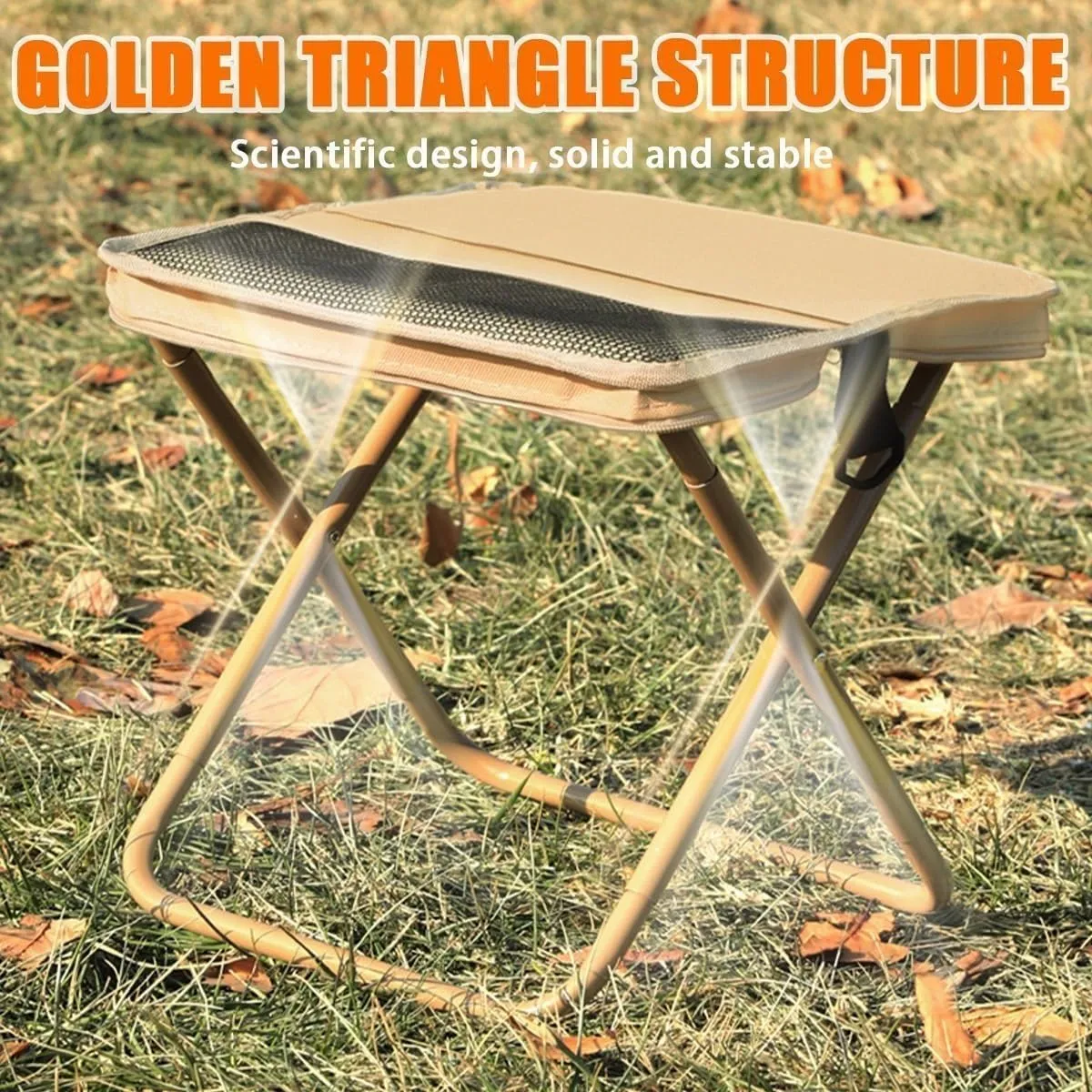 Foldable Backpack Stool, Portable Mini Outdoor Camping Folding Seat with Adjustable Shoulder Strap, Load Capacity Up to 120 Kg, for Camping, Fishing, Hiking, Picnics, Outdoor Barbecue(Green,Small)