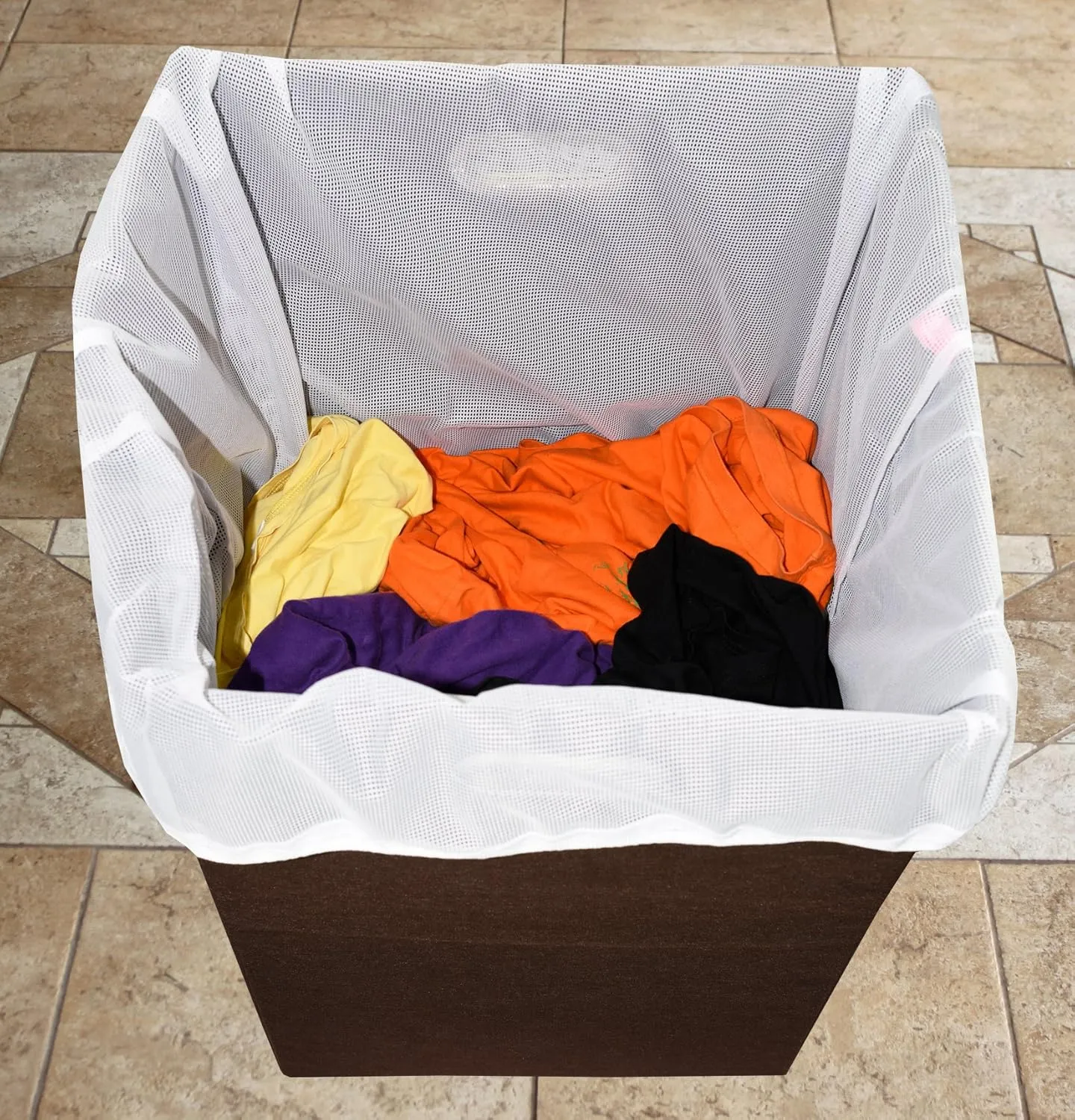 Foldable Large Laundry Hamper With Laundry Bag - Premium Durable Non-Woven Fabric, Plastic Board, Extra-Large Size, Space-Saving & Compact Clothes Basket With Metal Handles (Brown)