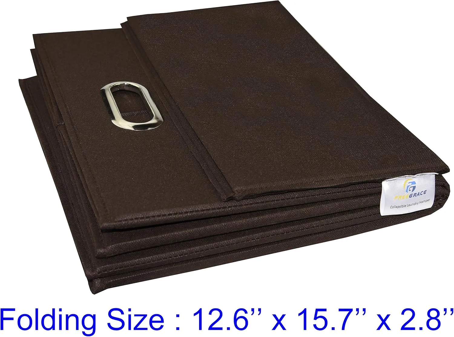 Foldable Large Laundry Hamper With Laundry Bag - Premium Durable Non-Woven Fabric, Plastic Board, Extra-Large Size, Space-Saving & Compact Clothes Basket With Metal Handles (Brown)