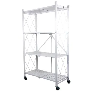 Foldaway Collapsible Storage Rack - White