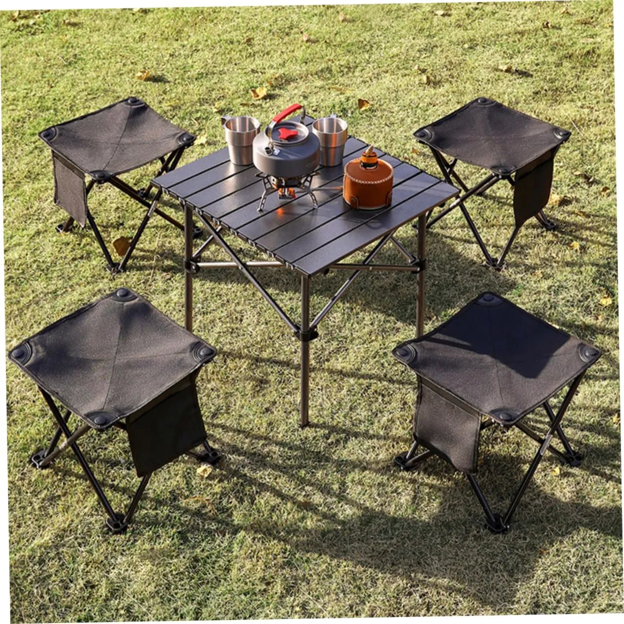 Folding Camping Stool 180kg Load Capacity Portable Fishing Stool with Side Pocket Waterproof Collapsible Stool with Carry Bag for Fishing Hiking Gardening Backpacking Travelling Beach L, Fishing Stool