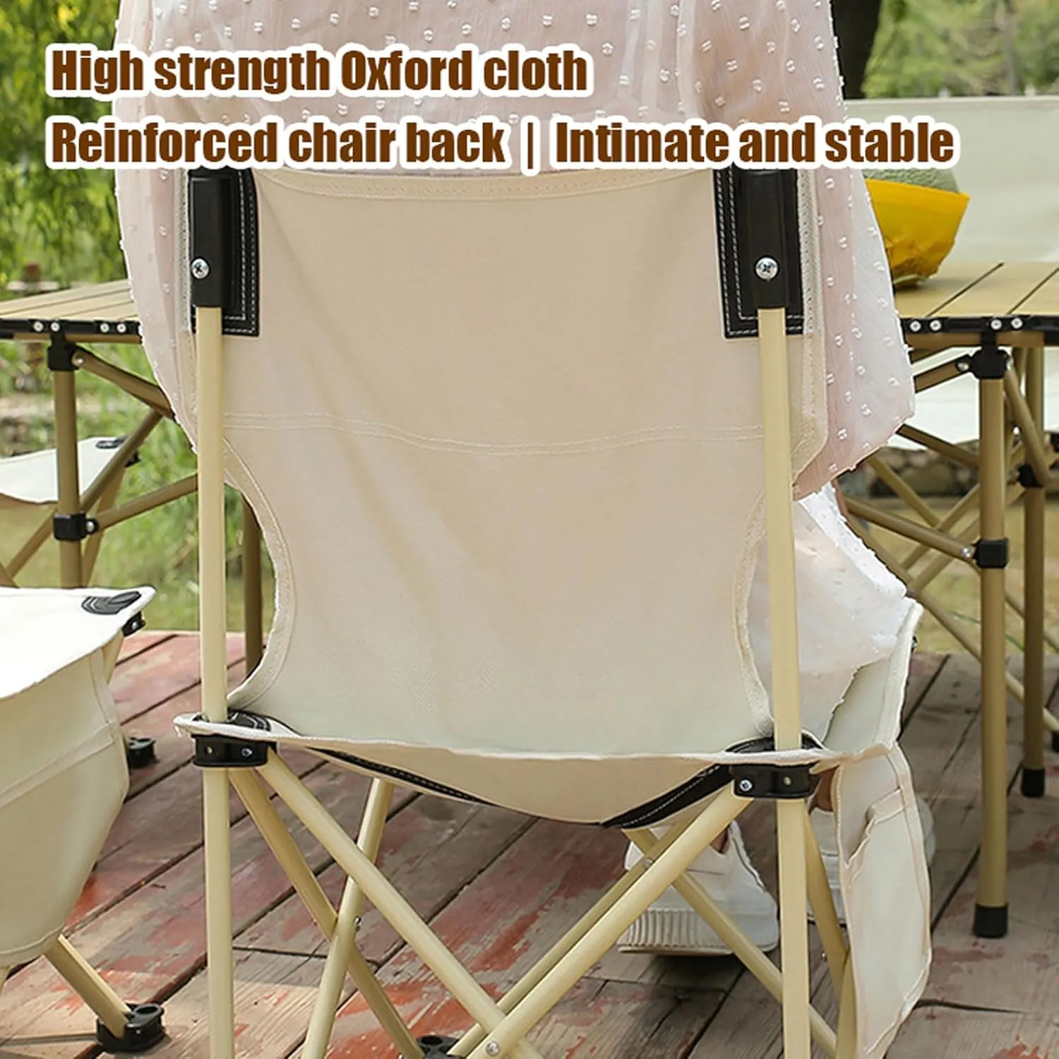 Folding Camping Table and Chair, Lightweight Picnic Table Aluminum Roll-up Table Portable Camp Chairs Foldable Lawn Chair with Carrying Bag, Blue