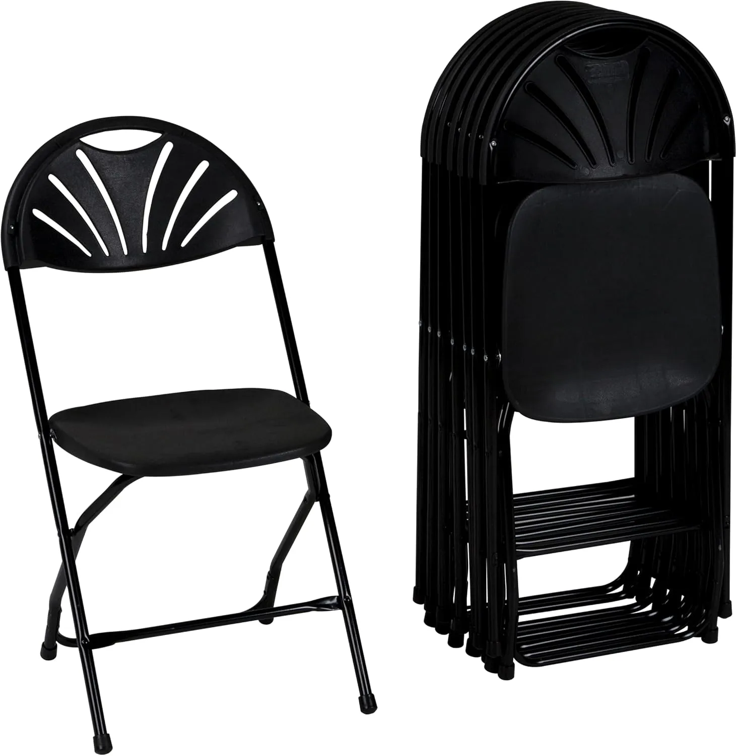 Folding Chair, 8 Pack, Black