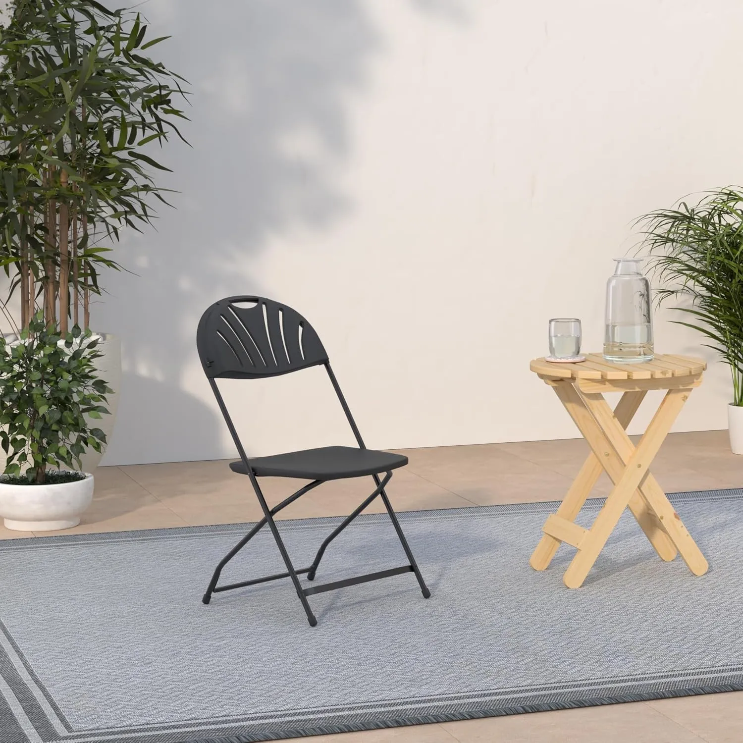 Folding Chair, 8 Pack, Black
