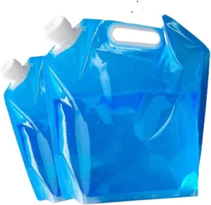 Folding Portable Bucket 5/10L Camping Bag Portable Folding Bucket Large Container Outdoor Travel Collapsible Pouch Can Camping Supplie (Color : Normal 5L Blue)