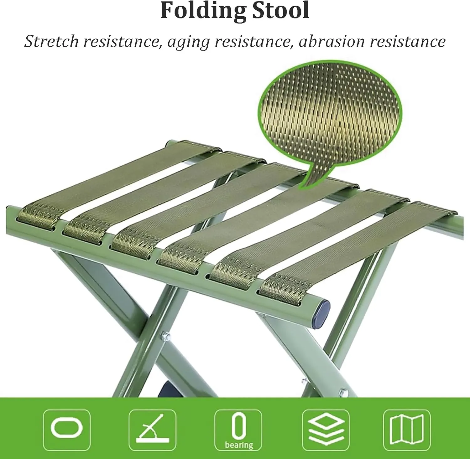 Folding Stool, Portable Camping Stool 15.7''/13.7'' Height Outdoor Portable Chair Foldable Lightweight Stool for Walking Hunting Hiking Fishing(10.6inx12.6inx10.2in, Blue)