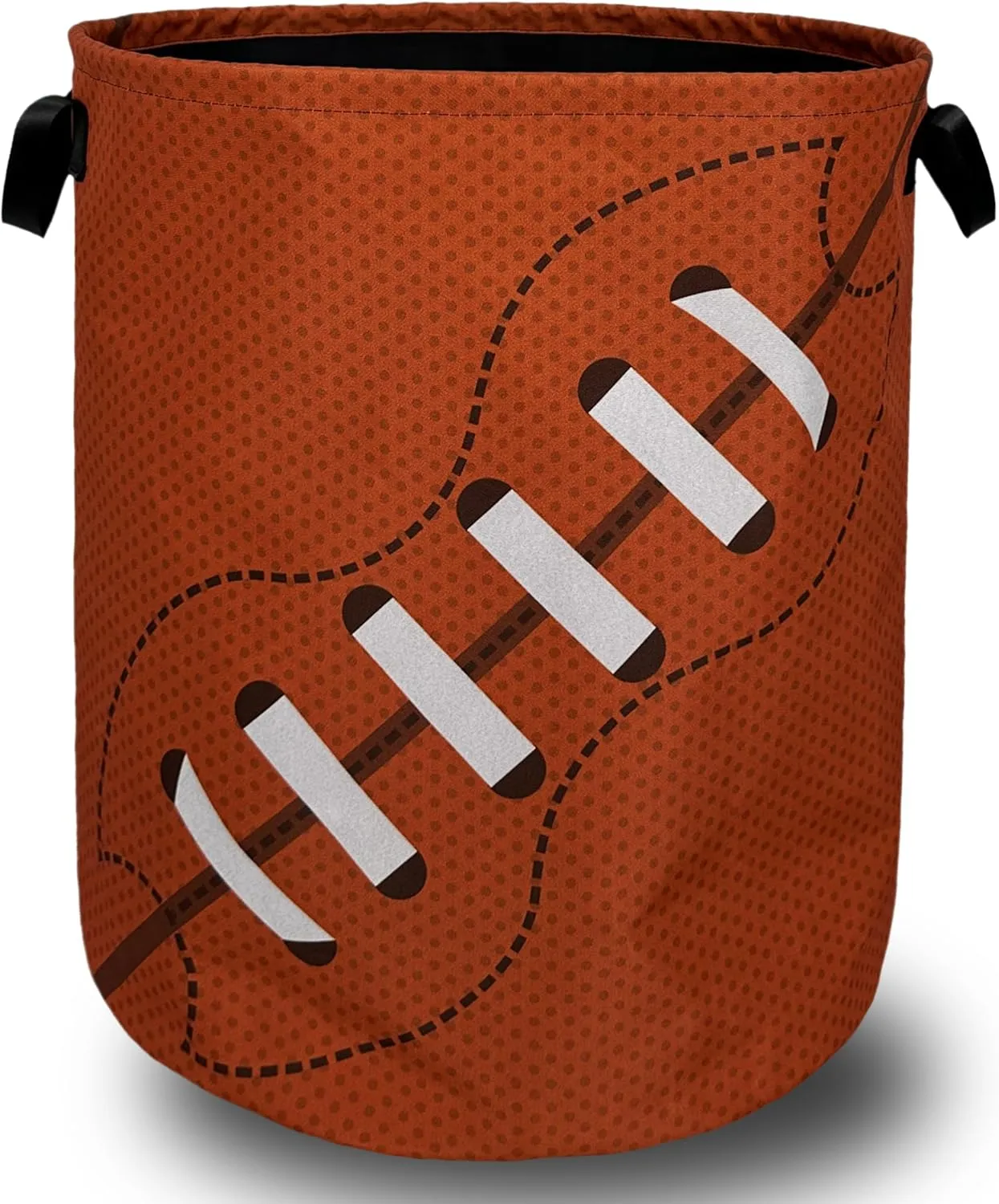 Football Laundry Basket Foldable With Handles American Ball Tote Bag Oxford Cloth Funny Laundry Hamper Clothes Storage Bucket Toy Organizer For Bathroom/Laundry/Bedroom 18.9" x 16.5 "