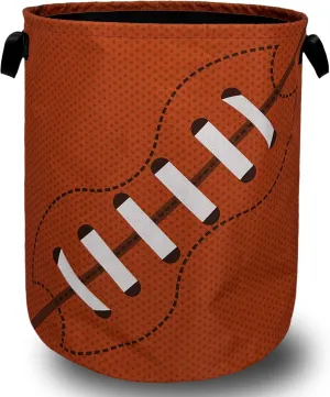 Football Laundry Basket Foldable With Handles American Ball Tote Bag Oxford Cloth Funny Laundry Hamper Clothes Storage Bucket Toy Organizer For Bathroom/Laundry/Bedroom 18.9" x 16.5 "