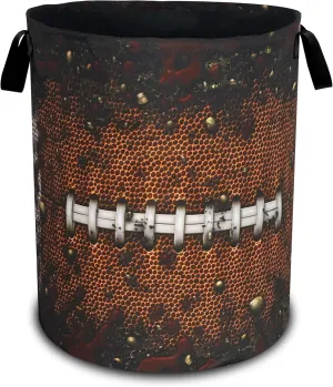 Football Laundry Basket Oxford Cloth Ball Texture Pattern Laundry Hamper With Handle Foldable Portable Clothes Storage Basket 18.9 X 16.5 Inch Storage Bag For Laundry Room/Bathroom/Bedroom/Dormitories