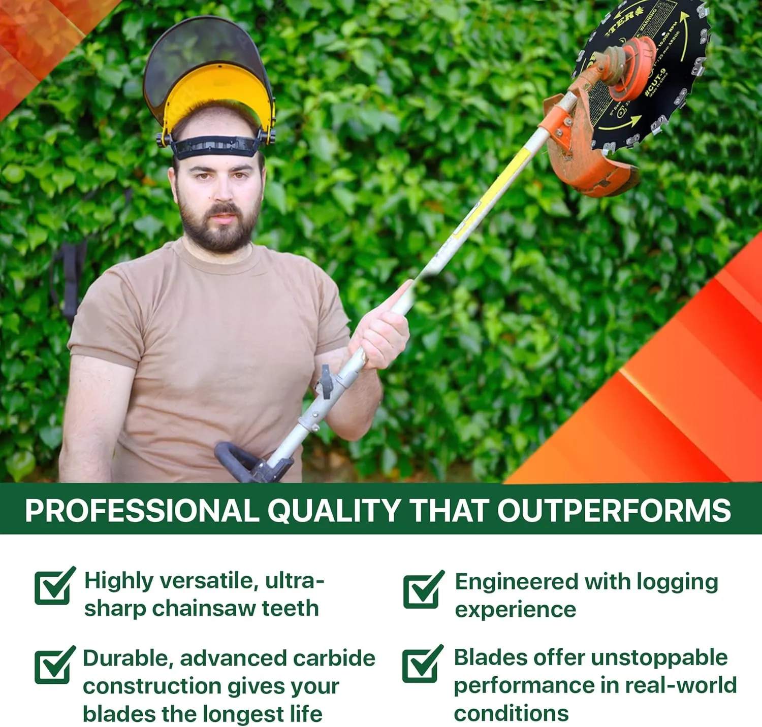 Forester 9” Chainsaw Brush Cutter Blade – 20 Tooth Circular Trimmer Saw Blade - for Trimming Trees, Clearing Underbrush, Cutting String, Weeds and Bush