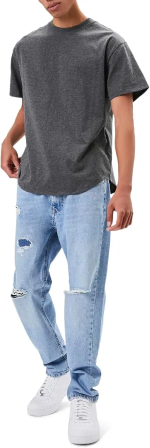 Forever 21 Men's Distressed Straight-Leg Jeans