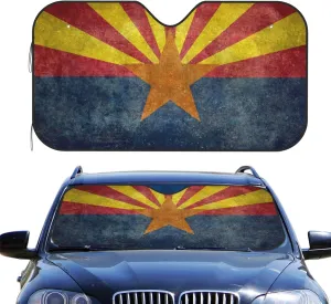 Foruidea State Flag of Arizona American Grunge Vintage Car Windshield Sun Shade Auto Sunshade for Car Truck SUV-Blocks Rays Sun Visor Protector-Keeps Your Vehicle Cool (51.2 X 27.5 Inch)