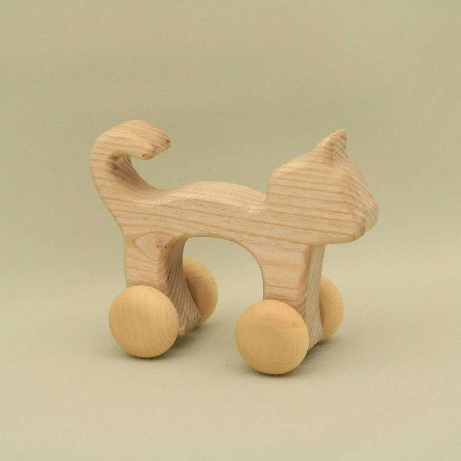Free Shipping Natural Wheelie Cat, WA05 : Eco-Friendly Gift with Montessori and Waldorf Educational Influence Lotes Toys Baby Gift