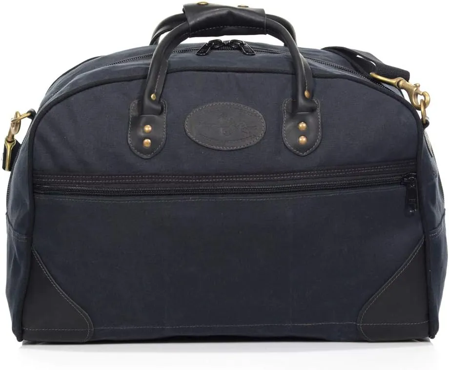 Frost River Curtis Flight Bag - Waxed Canvas and Leather Carry On Luggage Pack, Durable Weekender with Outside Access Pockets, Carry On, 45 Liter, Heritage Black