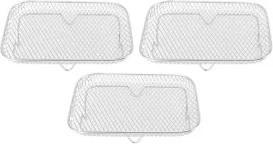 Fryer Dehydrator Rack, Stackable Multifunctional Heat 304 Stainless Steel Dishwasher Safe Fryer Rack for Grilling (Rectangle (12 X 10 X 1.5cm / 4.72 X 3.94 X 0.59in))