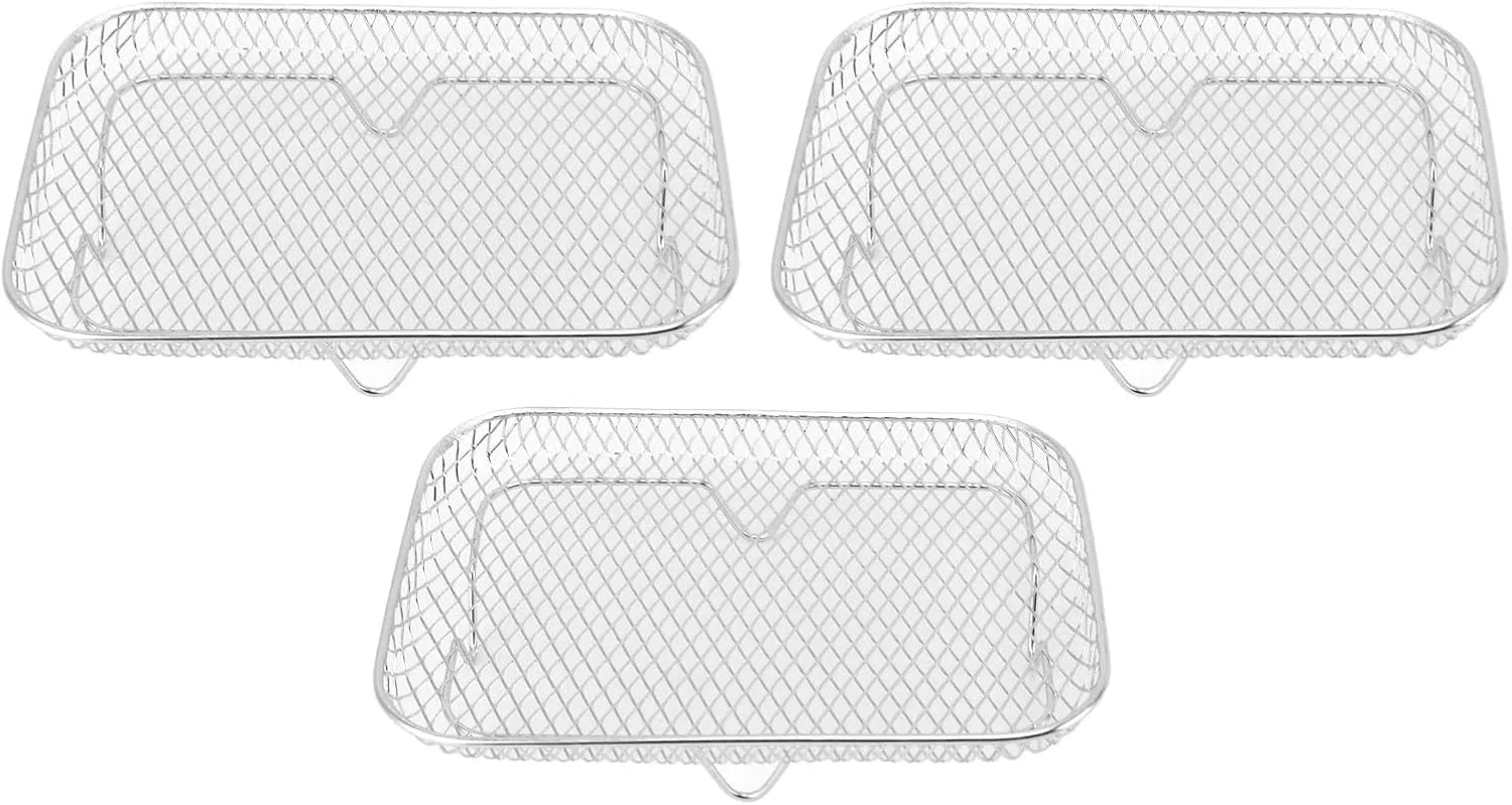 Fryer Dehydrator Rack, Stackable Multifunctional Heat 304 Stainless Steel Dishwasher Safe Fryer Rack for Grilling (Rectangle (12 X 10 X 1.5cm / 4.72 X 3.94 X 0.59in))