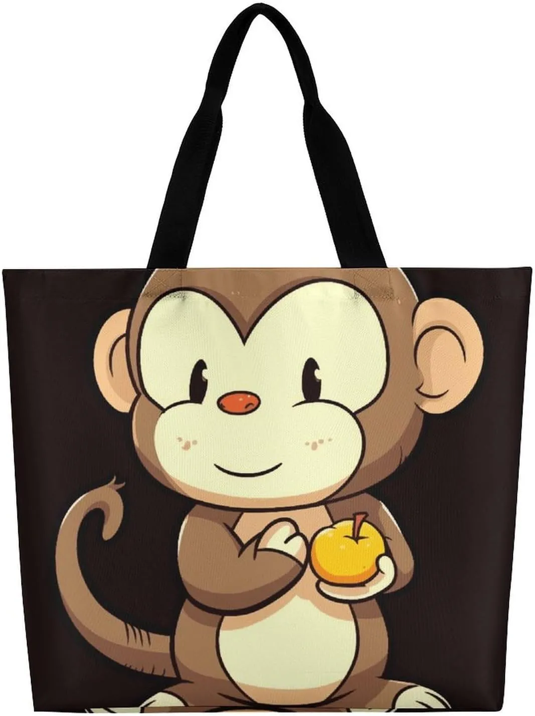 Funny Cartoon Pug Puppy Dog Tote Bag for Women Reusable Grocery Shoulder Bags Shopping Bag for Travel, Groceries