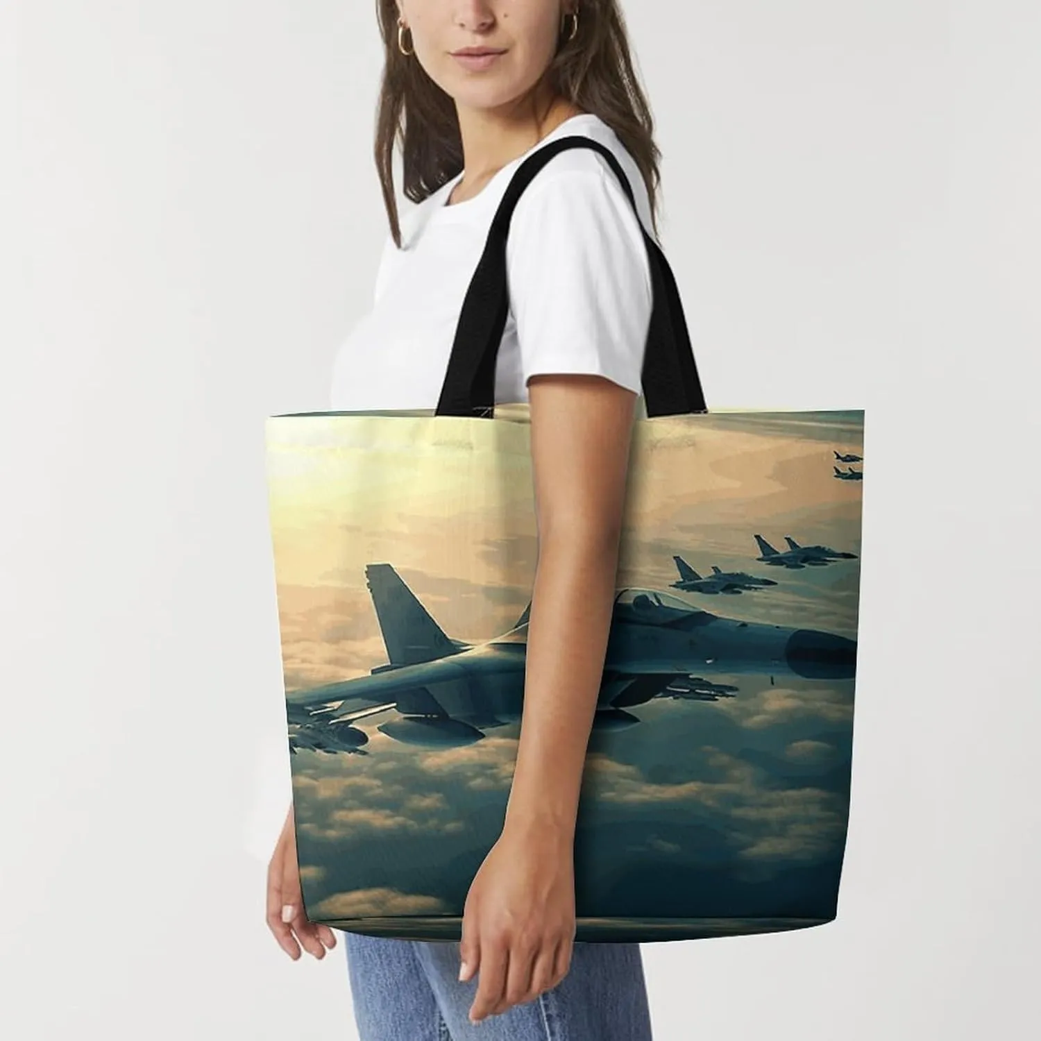 Funny Cute Squirrel Tote Bag for Women Reusable Grocery Shoulder Bag Shopping Bags for Travel, Groceries