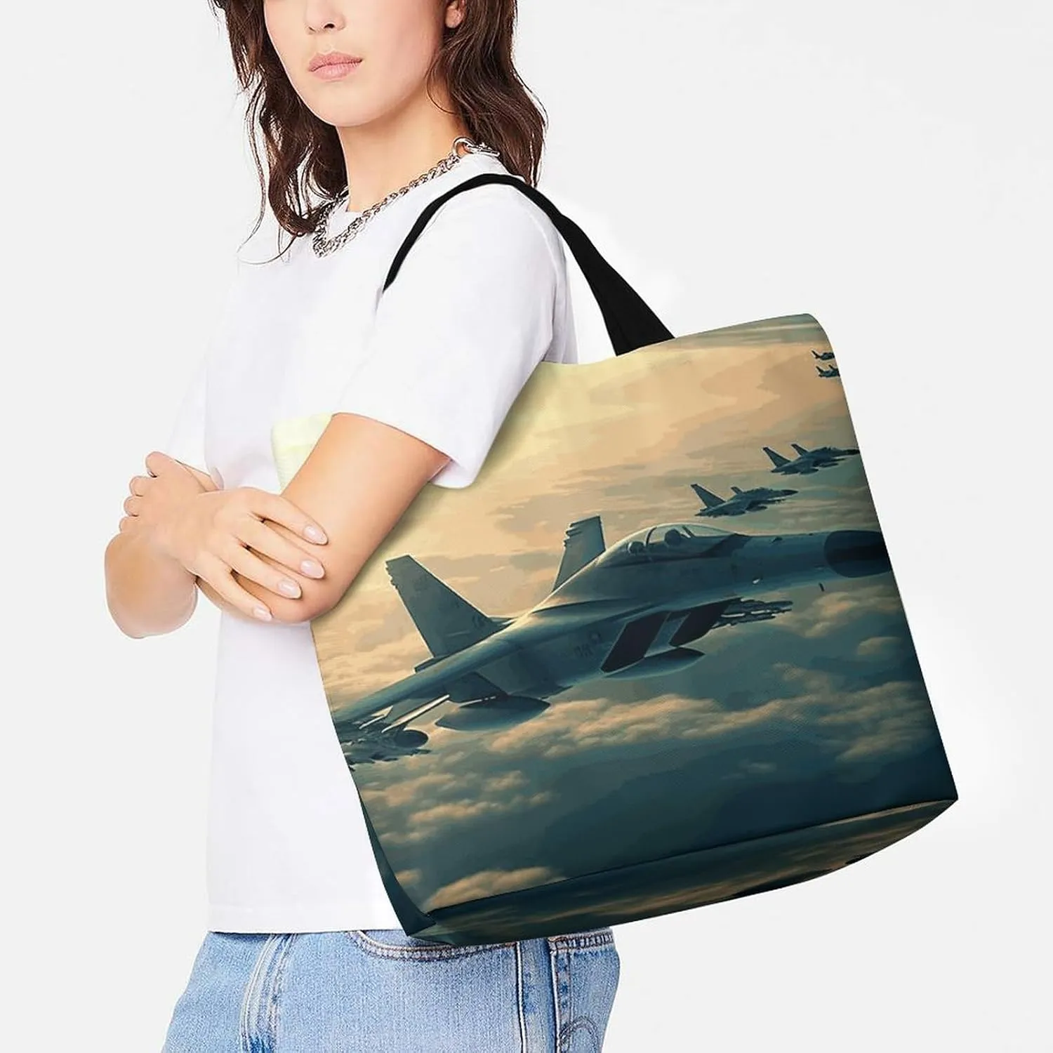 Funny Cute Squirrel Tote Bag for Women Reusable Grocery Shoulder Bag Shopping Bags for Travel, Groceries