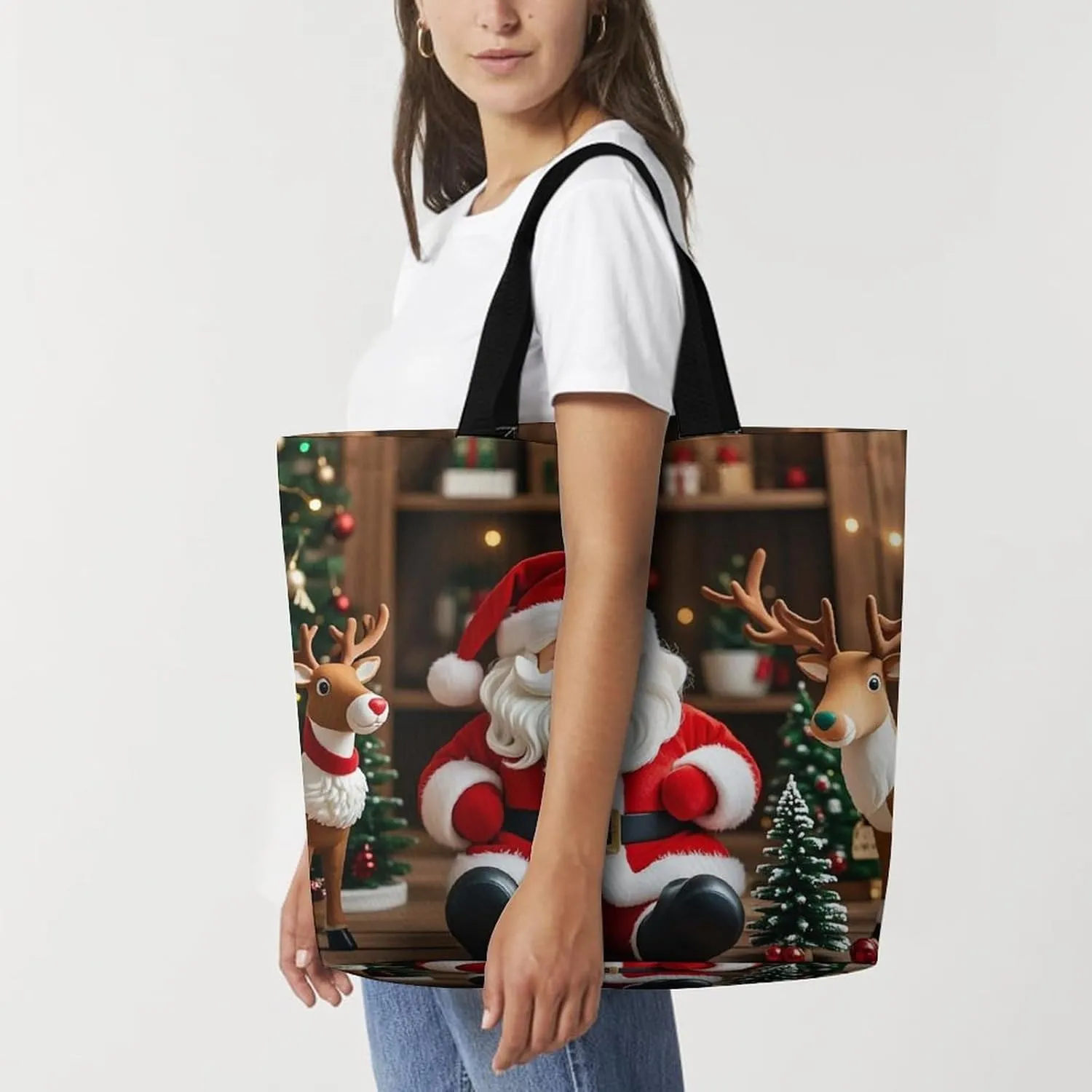 Funny Cute Squirrel Tote Bag for Women Reusable Grocery Shoulder Bag Shopping Bags for Travel, Groceries