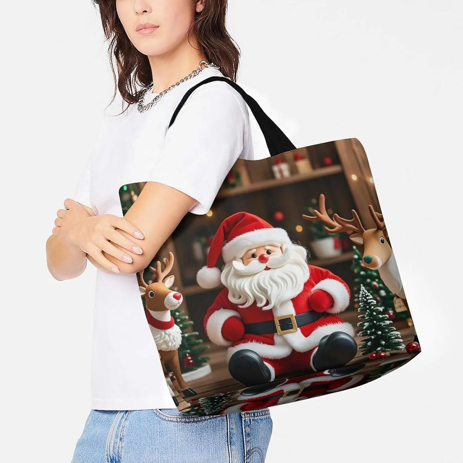Funny Cute Squirrel Tote Bag for Women Reusable Grocery Shoulder Bag Shopping Bags for Travel, Groceries