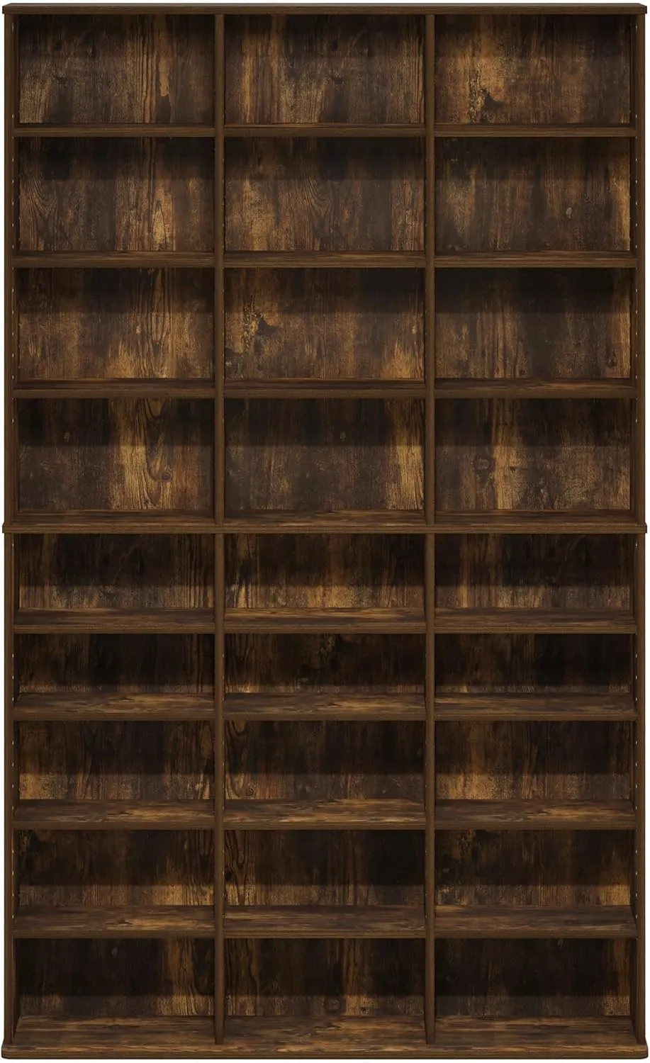 Furinno Jaya 24-Shelf Multimedia Media Storage Tower Rack with Adjustable Shelves, Amber Pine