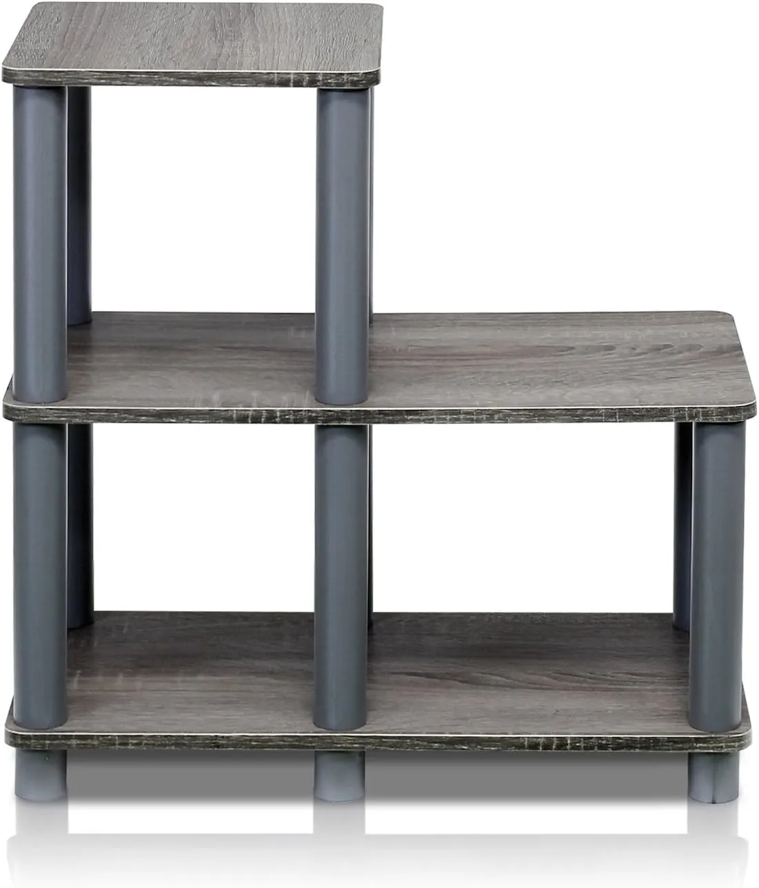 Furinno Turn-N-Tube Accent Decorative Shelf, French Oak/Grey