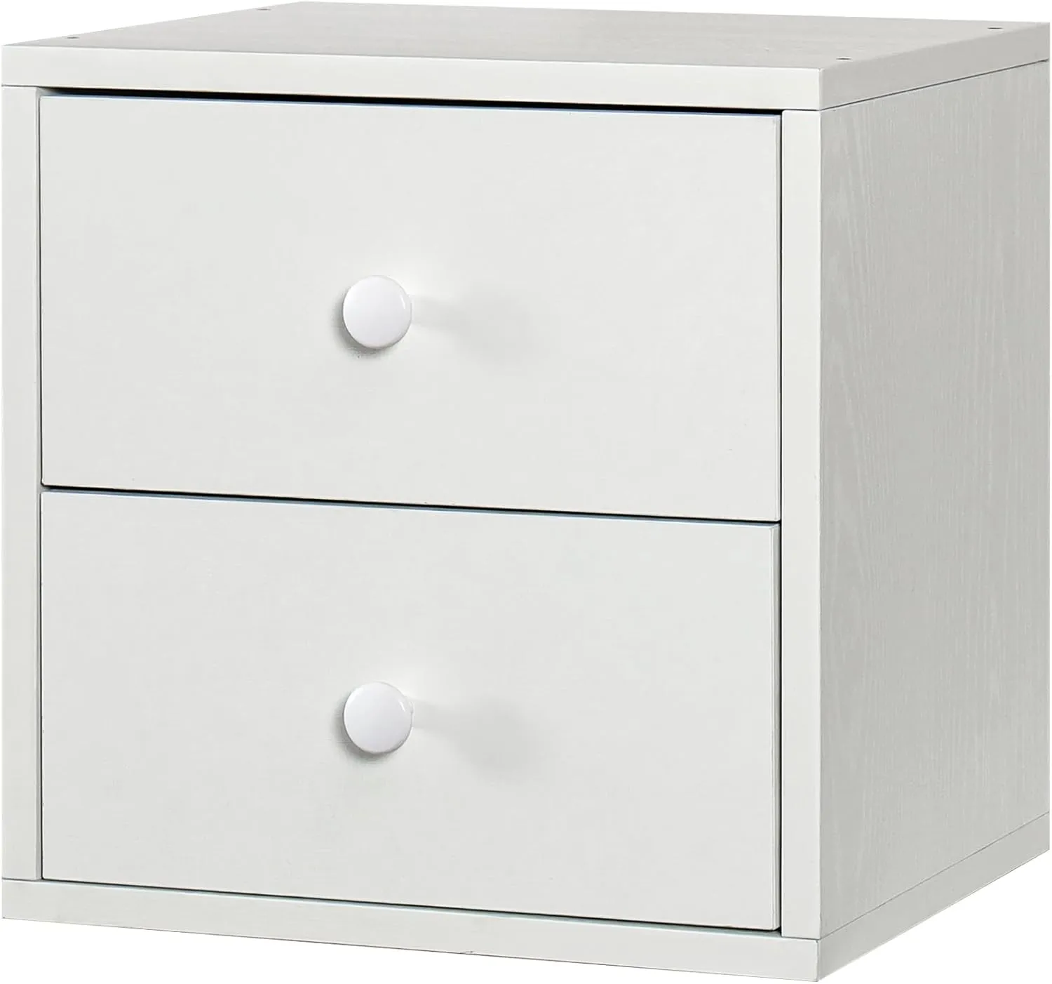 FUSUNBAO Magic DIY Cube Storage Organizer Stackable Cubes for Home Books Clothes Toy-Modular Cubby Storage System-Office Cubical-Bookcase Closet (Pure White-Washed, Drawer Cube)
